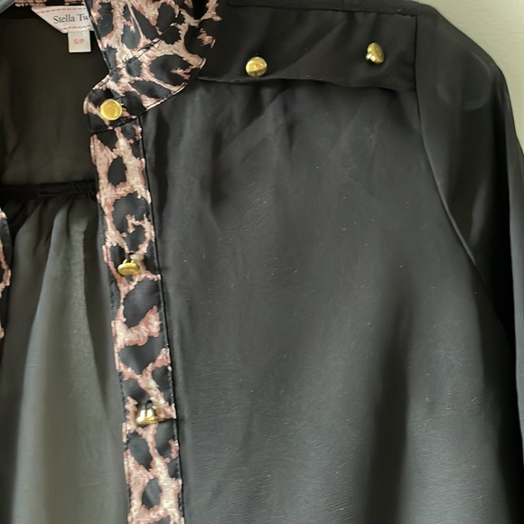 Sheer loose blouse Cover up Top Stella Tweed long sleeve size S - Picture 4 of 10